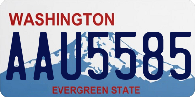 WA license plate AAU5585