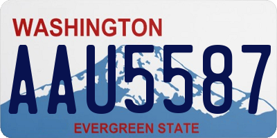 WA license plate AAU5587