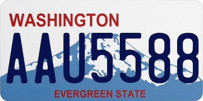 WA license plate AAU5588