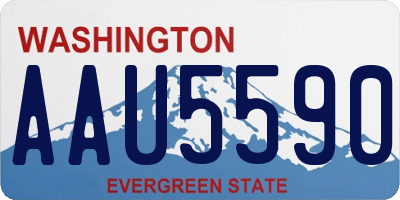 WA license plate AAU5590