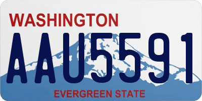 WA license plate AAU5591