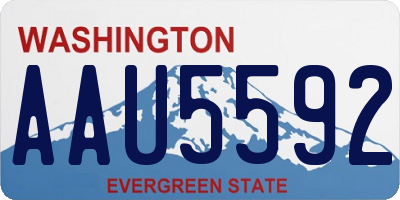 WA license plate AAU5592