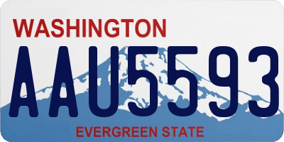 WA license plate AAU5593