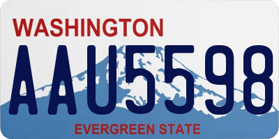 WA license plate AAU5598