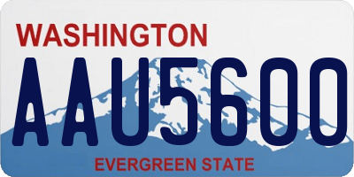 WA license plate AAU5600