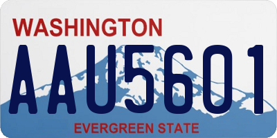 WA license plate AAU5601