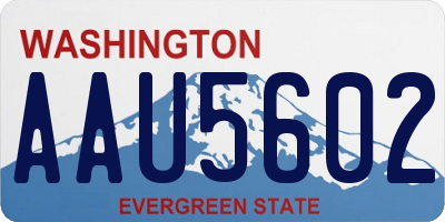 WA license plate AAU5602