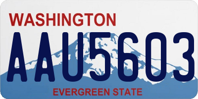 WA license plate AAU5603