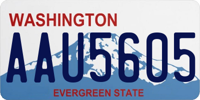 WA license plate AAU5605