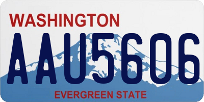 WA license plate AAU5606