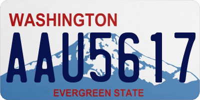 WA license plate AAU5617