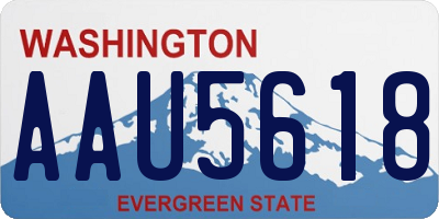 WA license plate AAU5618