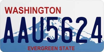 WA license plate AAU5624