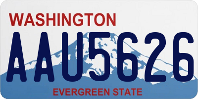 WA license plate AAU5626