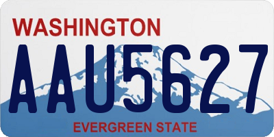 WA license plate AAU5627