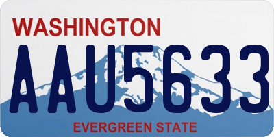 WA license plate AAU5633