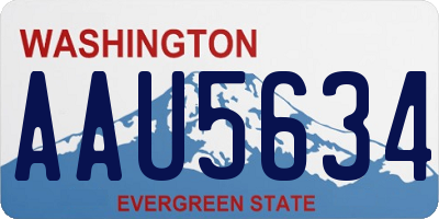 WA license plate AAU5634