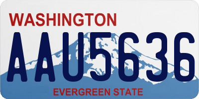 WA license plate AAU5636