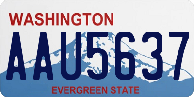 WA license plate AAU5637