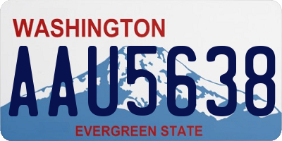 WA license plate AAU5638