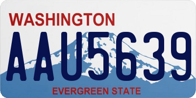 WA license plate AAU5639