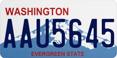 WA license plate AAU5645