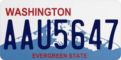 WA license plate AAU5647