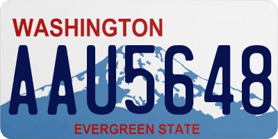 WA license plate AAU5648