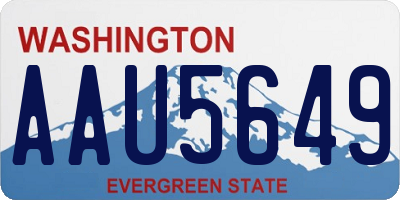 WA license plate AAU5649