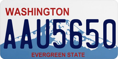 WA license plate AAU5650