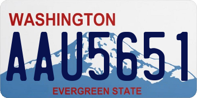 WA license plate AAU5651