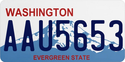 WA license plate AAU5653