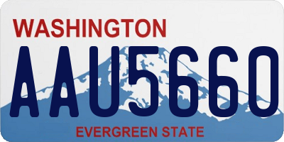 WA license plate AAU5660