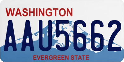 WA license plate AAU5662