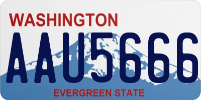 WA license plate AAU5666