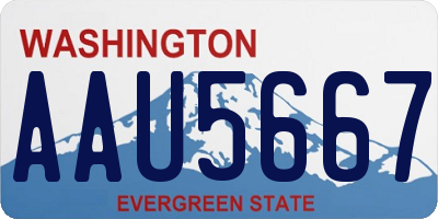 WA license plate AAU5667