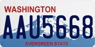 WA license plate AAU5668