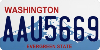 WA license plate AAU5669