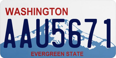 WA license plate AAU5671