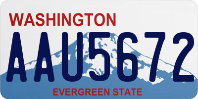 WA license plate AAU5672