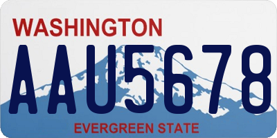 WA license plate AAU5678