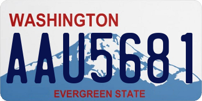 WA license plate AAU5681