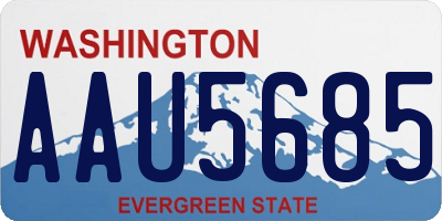 WA license plate AAU5685