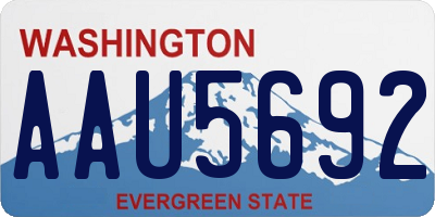 WA license plate AAU5692