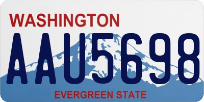 WA license plate AAU5698