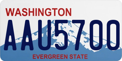 WA license plate AAU5700