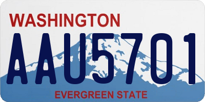 WA license plate AAU5701