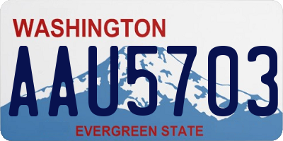 WA license plate AAU5703