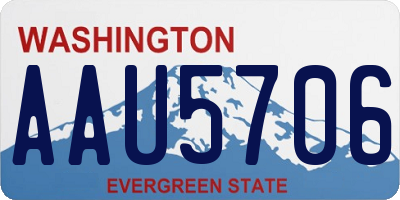 WA license plate AAU5706