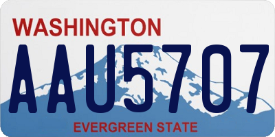 WA license plate AAU5707